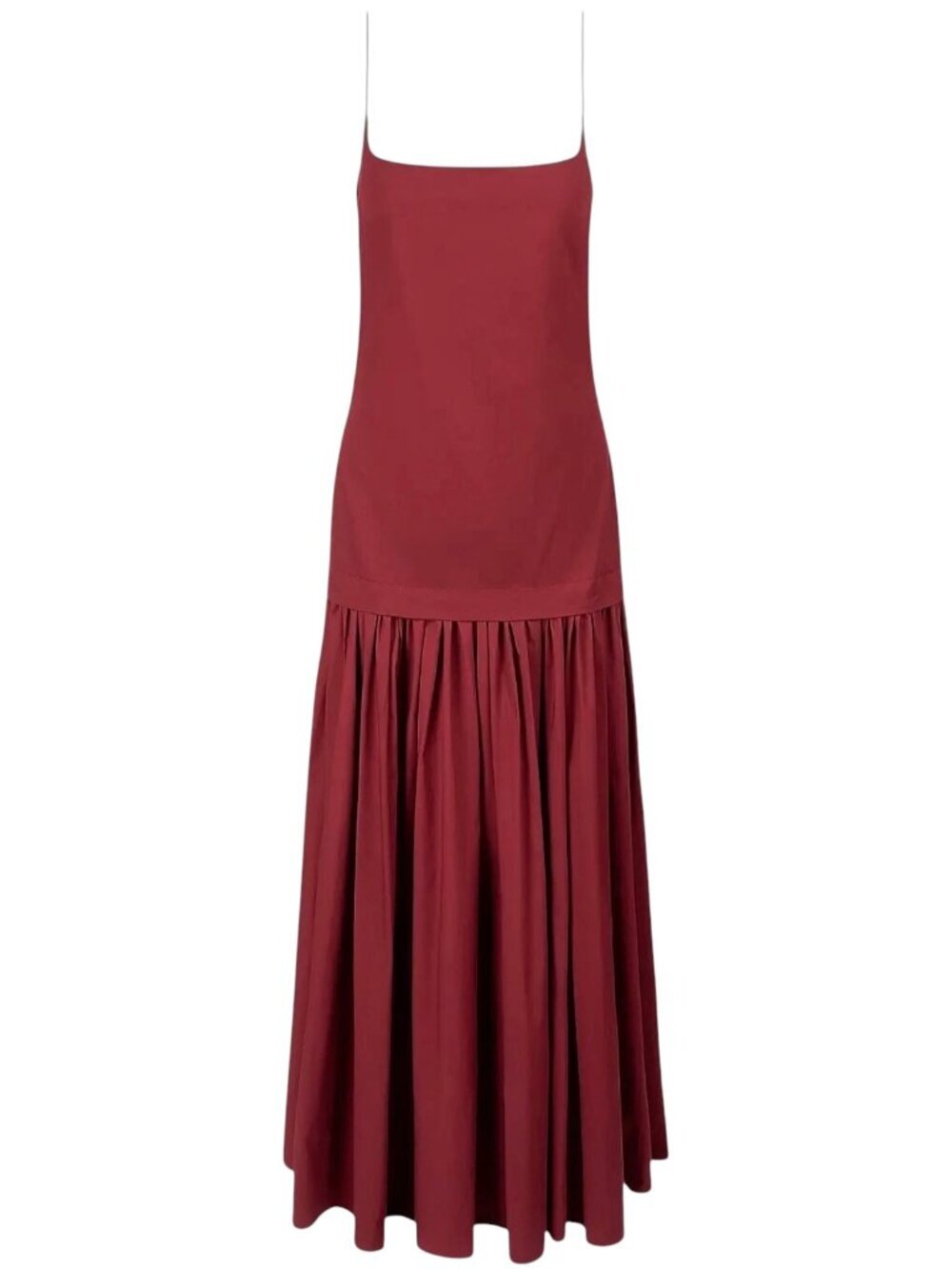 Kourt Burgundy Drop Waist Maxi Dress NWT Large Cotton Sleeveless